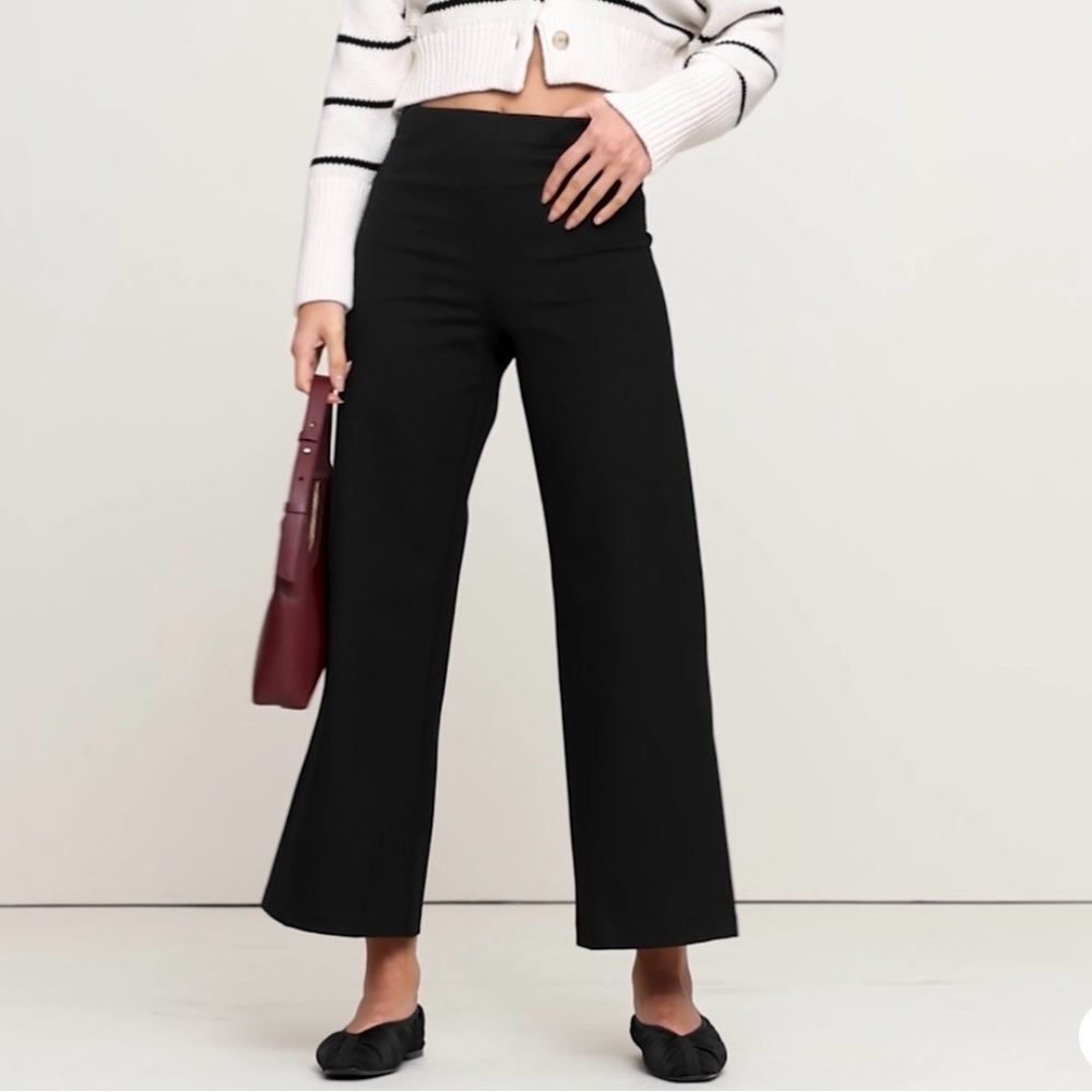 Banana Republic Everywhere Ponte High-Rise Wide Leg Crop Pants - Small (petite)